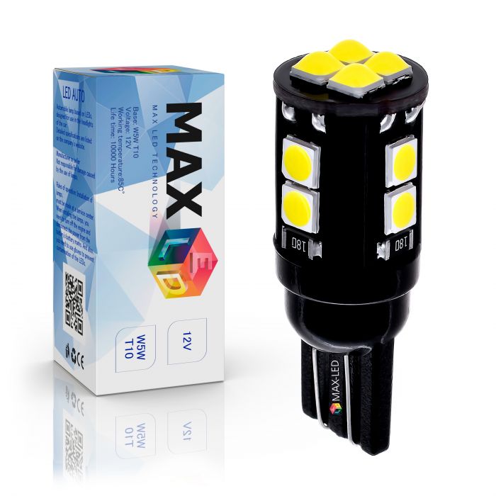 Светодиодная лампа T10 W5W – Max-Lumen 12Led 6w Белая