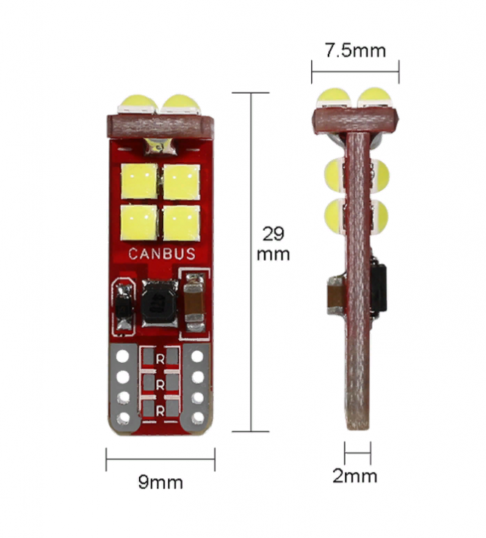 Светодиодная лампа T15 W16W – 12 SMD3030 CAN-BUS 12W Белая