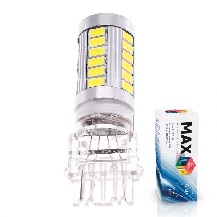 Светодиодная лампа P27W 3156 – Max-Road 33Led Линза 13W Белая