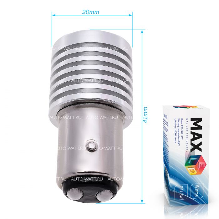 Светодиодная лампа P21/5W 1157 – 4 CREE 20W Линза Белая